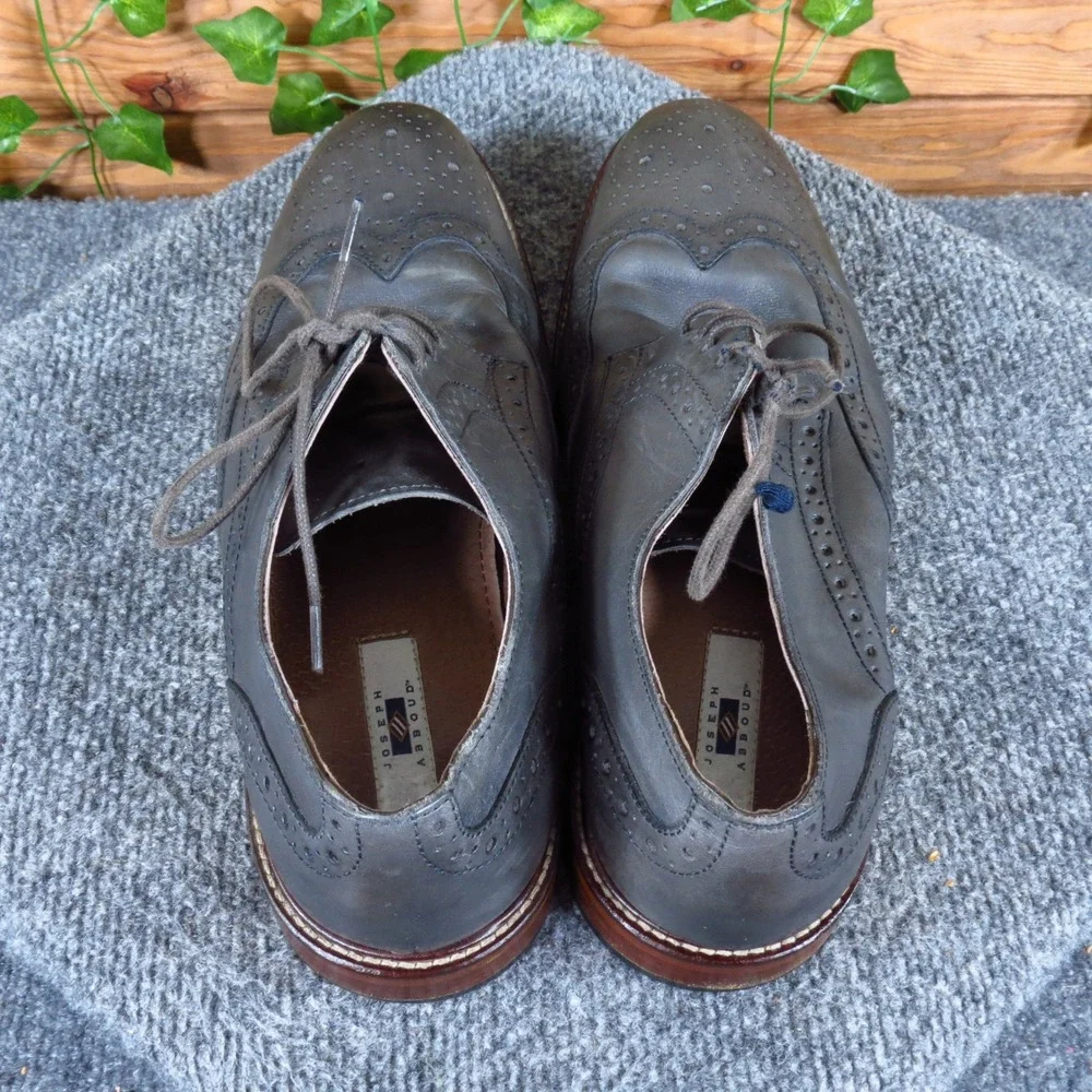 Joseph Abboud 40G4R00003 Mens Wingtip Oxford 9.5 Professional Dress Grey Leather